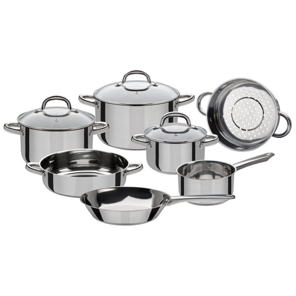 GSW Montreal 7 Pieces Stainless Steel Cookware Set & Reviews Wayfair